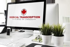 working from home office as medical transcriptionist